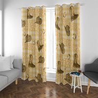 Yellow Palaka Hawaii Cowboy Window Curtain Puakenikeni Lei Paniolo Papale Seamless Vibes - Polynesian Pride