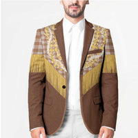 Aloha Hawaii Cowboy Custome Blazer Puakenikeni Lei Palaka Tassel Style - Polynesian Pride