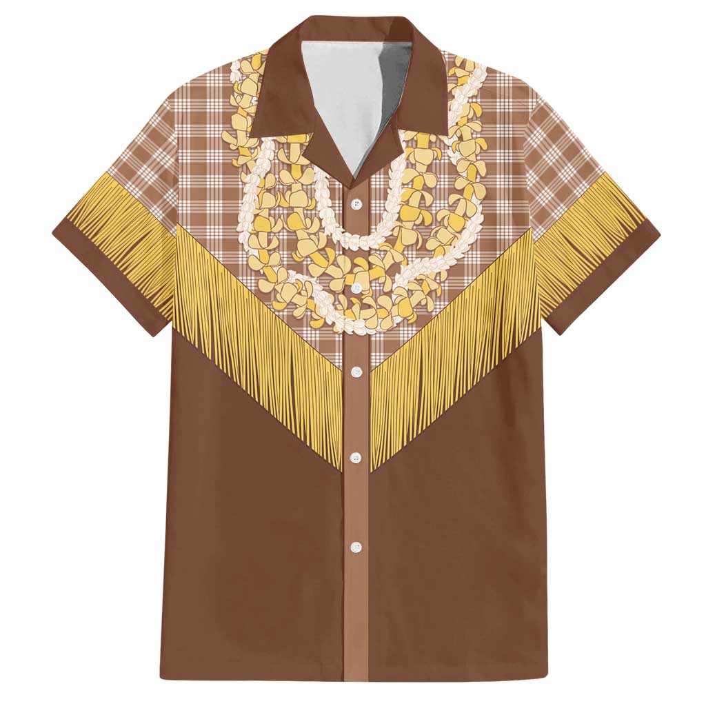 Aloha Hawaii Cowboy Custome Family Matching Tank Maxi Dress and Hawaiian Shirt Puakenikeni Lei Palaka Tassel Style - Polynesian Pride