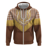 Aloha Hawaii Cowboy Custome Hoodie Puakenikeni Lei Palaka Tassel Style - Polynesian Pride