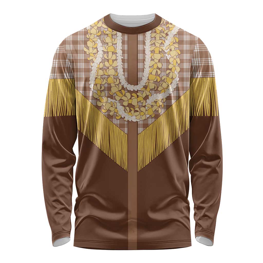 Aloha Hawaii Cowboy Custome Long Sleeve Shirt Puakenikeni Lei Palaka Tassel Style - Polynesian Pride