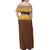 Aloha Hawaii Cowboy Custome Off Shoulder Maxi Dress Puakenikeni Lei Palaka Tassel Style - Polynesian Pride