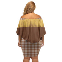 Aloha Hawaii Cowboy Custome Off Shoulder Short Dress Puakenikeni Lei Palaka Tassel Style - Polynesian Pride