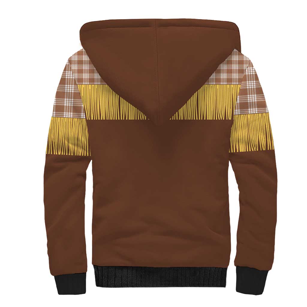 Aloha Hawaii Cowboy Custome Sherpa Hoodie Puakenikeni Lei Palaka Tassel Style - Polynesian Pride