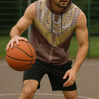 Aloha Hawaii Cowboy Custome Sleeveless Hoodie Puakenikeni Lei Palaka Tassel Style - Polynesian Pride