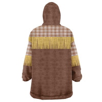 Aloha Hawaii Cowboy Custome Wearable Blanket Hoodie Puakenikeni Lei Palaka Tassel Style - Polynesian Pride