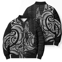 New Zealand Hammerhead Shark Bomber Puffer Jacket Maori Haehae Mangopare Black - Polynesian Pride