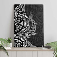 New Zealand Hammerhead Shark Canvas Wall Art Maori Haehae Mangopare Black - Polynesian Pride
