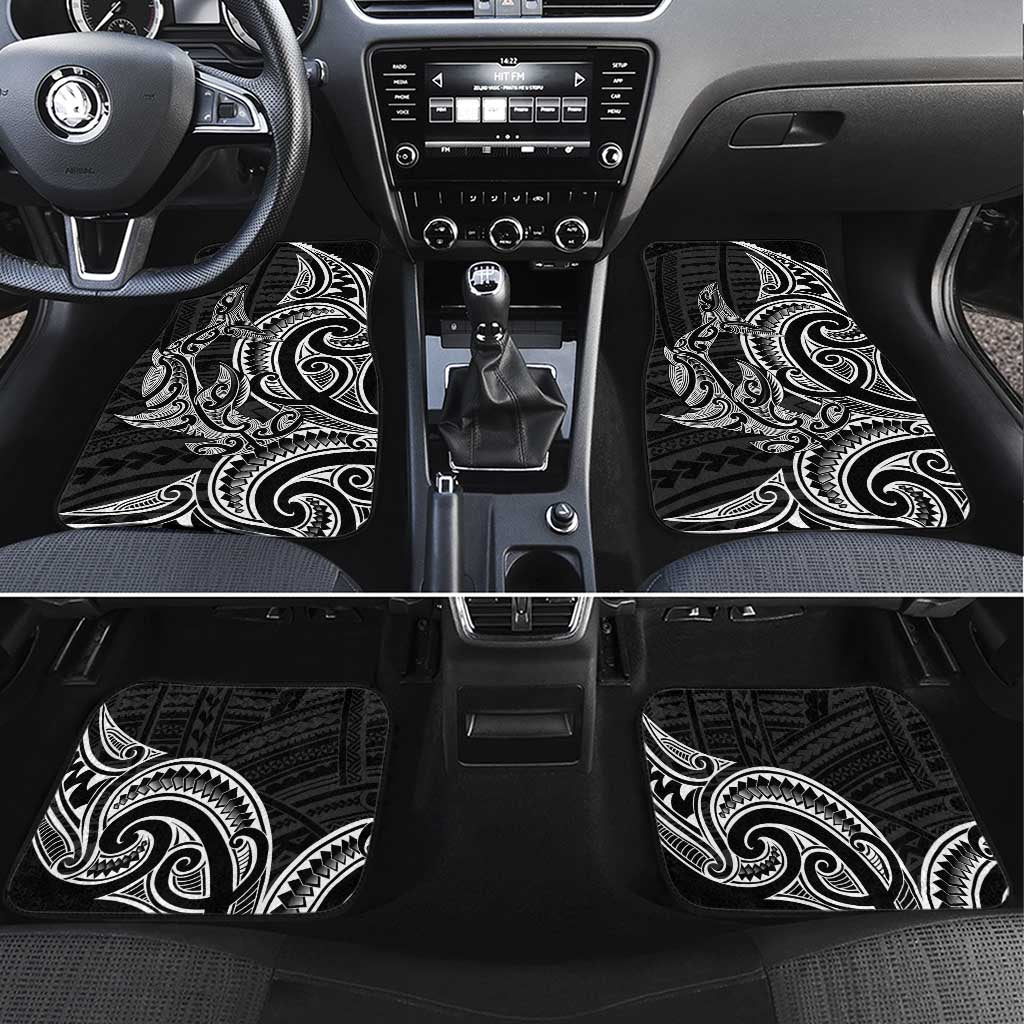 New Zealand Hammerhead Shark Car Mats Maori Haehae Mangopare Black - Polynesian Pride