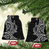 New Zealand Hammerhead Shark Ceramic Ornament Maori Haehae Mangopare Black - Polynesian Pride