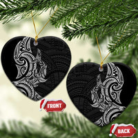 New Zealand Hammerhead Shark Ceramic Ornament Maori Haehae Mangopare Black - Polynesian Pride