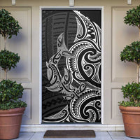 New Zealand Hammerhead Shark Door Cover Maori Haehae Mangopare Black - Polynesian Pride