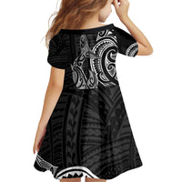 New Zealand Hammerhead Shark Family Matching Puletasi and Hawaiian Shirt Maori Haehae Mangopare Black - Polynesian Pride