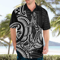 New Zealand Hammerhead Shark Hawaiian Shirt Maori Haehae Mangopare Black - Polynesian Pride