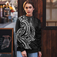 New Zealand Hammerhead Shark Ugly Christmas Sweater Maori Haehae Mangopare Black - Polynesian Pride