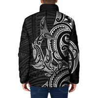 New Zealand Hammerhead Shark Padded Jacket Maori Haehae Mangopare Black LT14 - Polynesian Pride