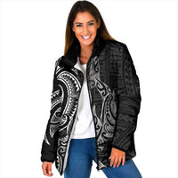 New Zealand Hammerhead Shark Padded Jacket Maori Haehae Mangopare Black LT14 Women Black - Polynesian Pride