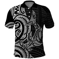 New Zealand Hammerhead Shark Polo Shirt Maori Haehae Mangopare Black - Polynesian Pride