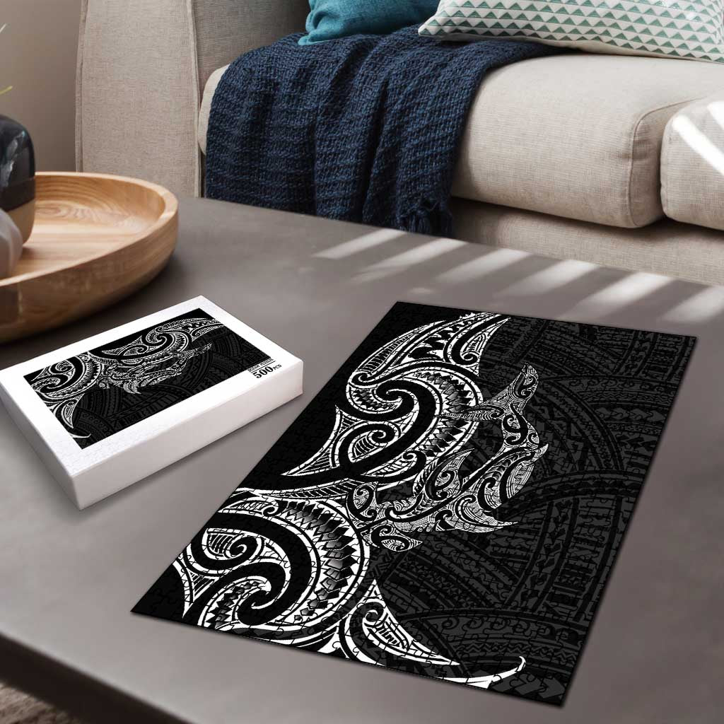 New Zealand Hammerhead Shark Puzzle Maori Haehae Mangopare Black LT14 - Polynesian Pride