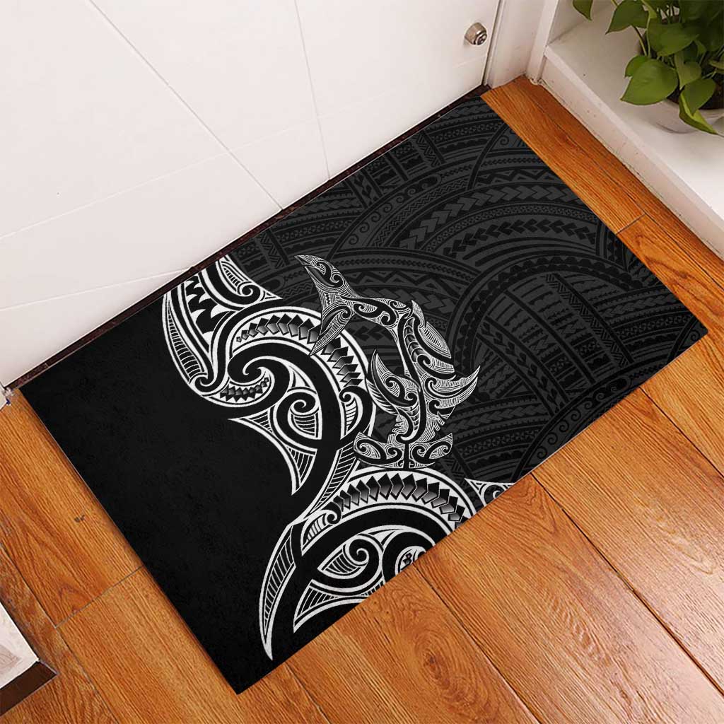 New Zealand Hammerhead Shark Rubber Doormat Maori Haehae Mangopare Black - Polynesian Pride
