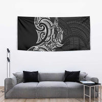 New Zealand Hammerhead Shark Tapestry Maori Haehae Mangopare Black - Polynesian Pride
