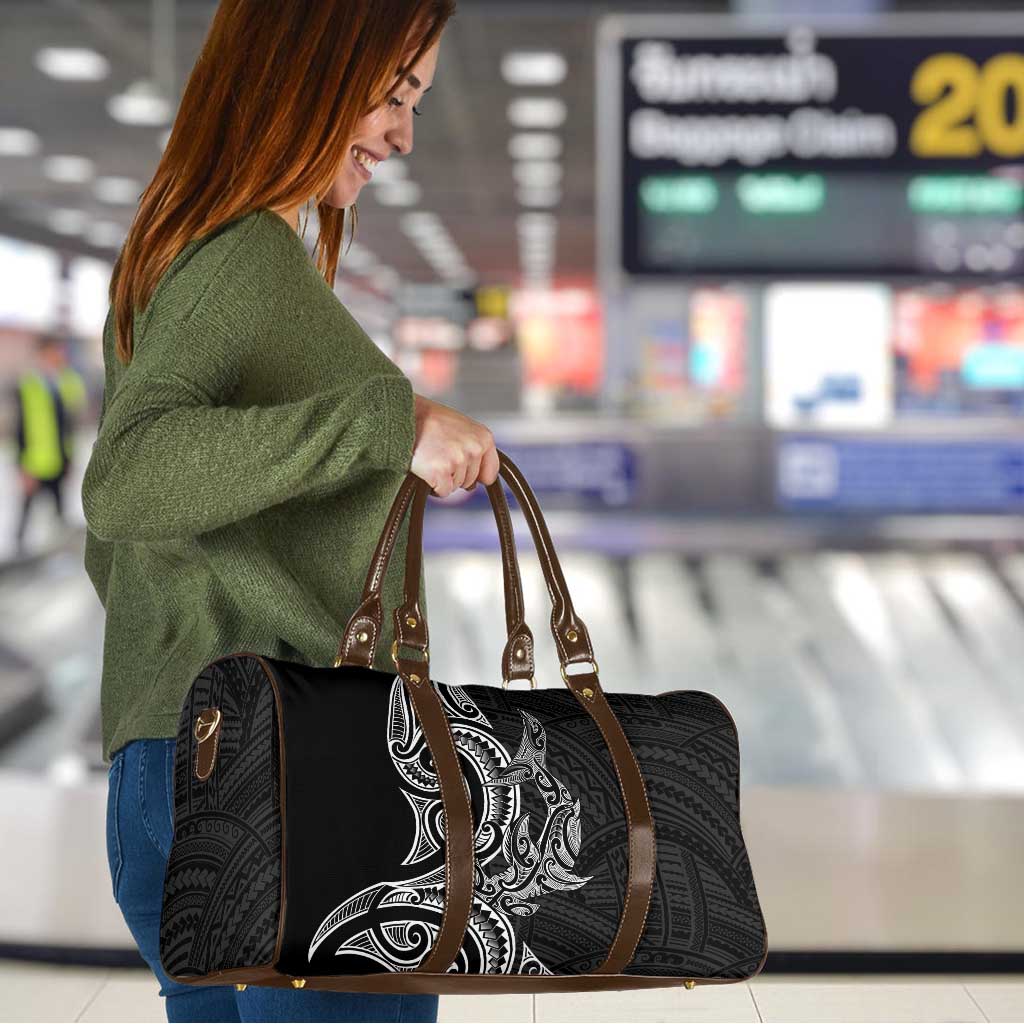 New Zealand Hammerhead Shark Travel Bag Maori Haehae Mangopare Black - Polynesian Pride