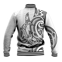 New Zealand Hammerhead Shark Baseball Jacket Maori Haehae Mangopare White LT14 - Polynesian Pride
