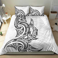 New Zealand Hammerhead Shark Bedding Set Maori Haehae Mangopare White - Polynesian Pride