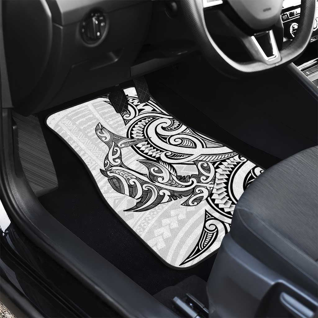 New Zealand Hammerhead Shark Car Mats Maori Haehae Mangopare White - Polynesian Pride