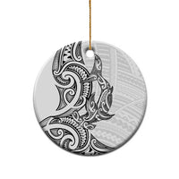 New Zealand Hammerhead Shark Ceramic Ornament Maori Haehae Mangopare White - Polynesian Pride