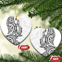 New Zealand Hammerhead Shark Ceramic Ornament Maori Haehae Mangopare White - Polynesian Pride