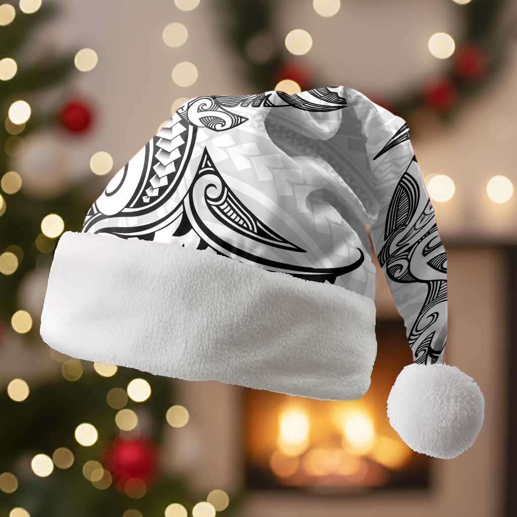 New Zealand Hammerhead Shark Christmas Santa Hat Maori Haehae Mangopare White - Polynesian Pride