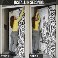 New Zealand Hammerhead Shark Door Cover Maori Haehae Mangopare White - Polynesian Pride
