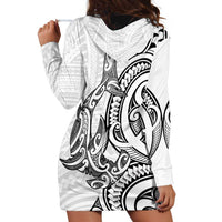 New Zealand Hammerhead Shark Hoodie Dress Maori Haehae Mangopare White - Polynesian Pride