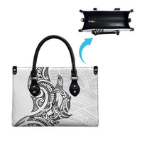 New Zealand Hammerhead Shark Leather Bag Maori Haehae Mangopare White - Polynesian Pride