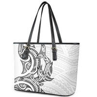 New Zealand Hammerhead Shark Leather Tote Bag Maori Haehae Mangopare White - Polynesian Pride