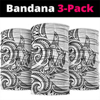 New Zealand Hammerhead Shark Neck Gaiter Maori Haehae Mangopare White - Polynesian Pride