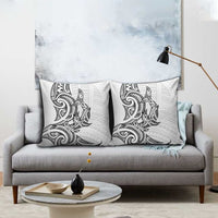 New Zealand Hammerhead Shark Pillow Cover Maori Haehae Mangopare White - Polynesian Pride