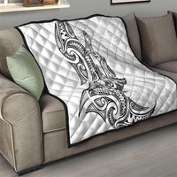 New Zealand Hammerhead Shark Quilt Maori Haehae Mangopare White - Polynesian Pride