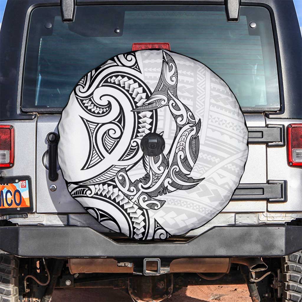 New Zealand Hammerhead Shark Spare Tire Cover Maori Haehae Mangopare White - Polynesian Pride