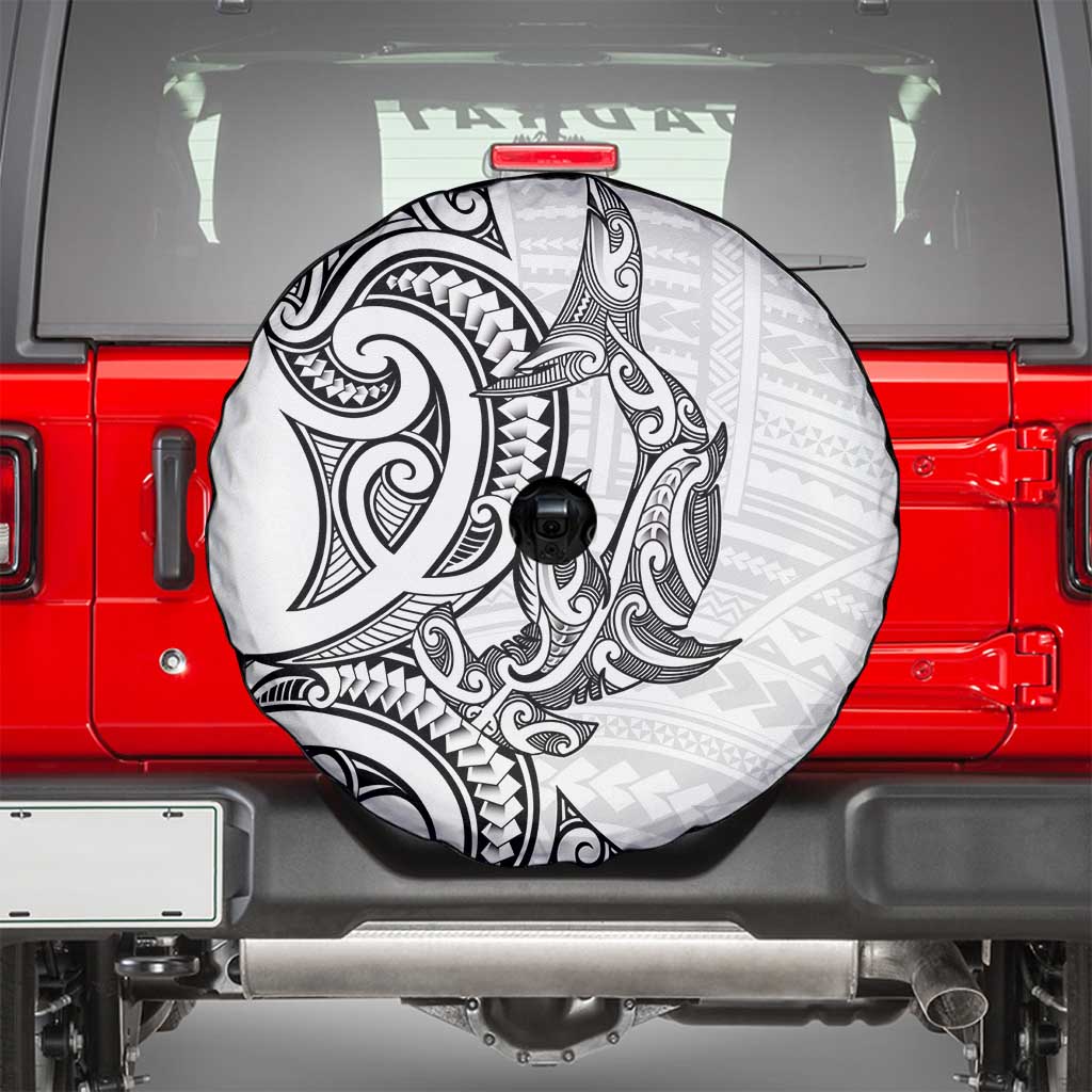 New Zealand Hammerhead Shark Spare Tire Cover Maori Haehae Mangopare White - Polynesian Pride