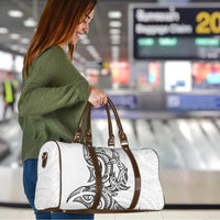 New Zealand Hammerhead Shark Travel Bag Maori Haehae Mangopare White - Polynesian Pride