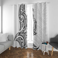 New Zealand Hammerhead Shark Window Curtain Maori Haehae Mangopare White - Polynesian Pride
