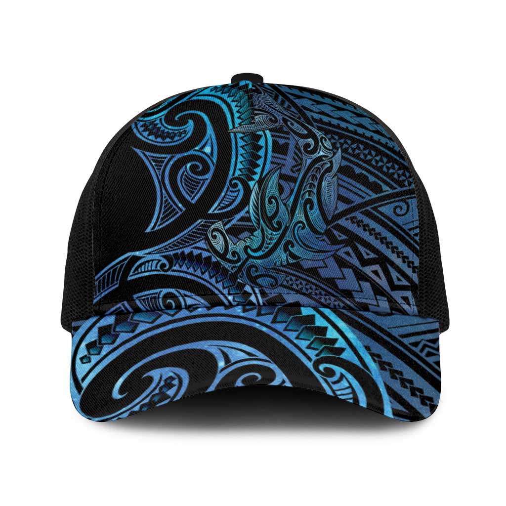 New Zealand Hammerhead Shark Baseball Net Cap Maori Haehae Mangopare Galaxy - Polynesian Pride