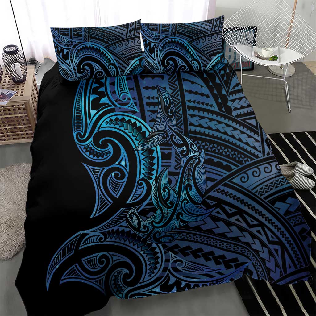 New Zealand Hammerhead Shark Bedding Set Maori Haehae Mangopare Galaxy - Polynesian Pride