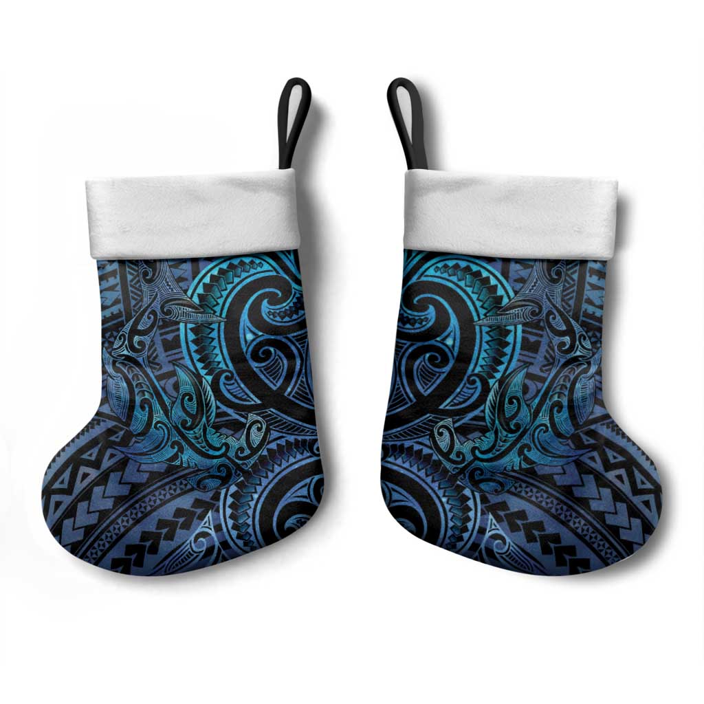 New Zealand Hammerhead Shark Christmas Stocking Maori Haehae Mangopare Galaxy - Polynesian Pride