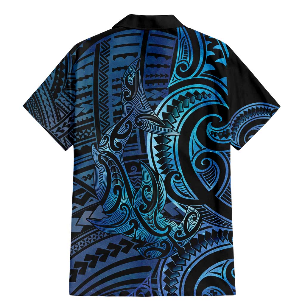 New Zealand Hammerhead Shark Family Matching Mermaid Dress and Hawaiian Shirt Maori Haehae Mangopare Galaxy - Polynesian Pride