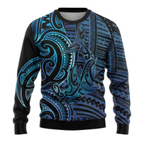 New Zealand Hammerhead Shark Ugly Christmas Sweater Maori Haehae Mangopare Galaxy - Polynesian Pride