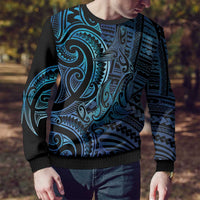 New Zealand Hammerhead Shark Ugly Christmas Sweater Maori Haehae Mangopare Galaxy - Polynesian Pride