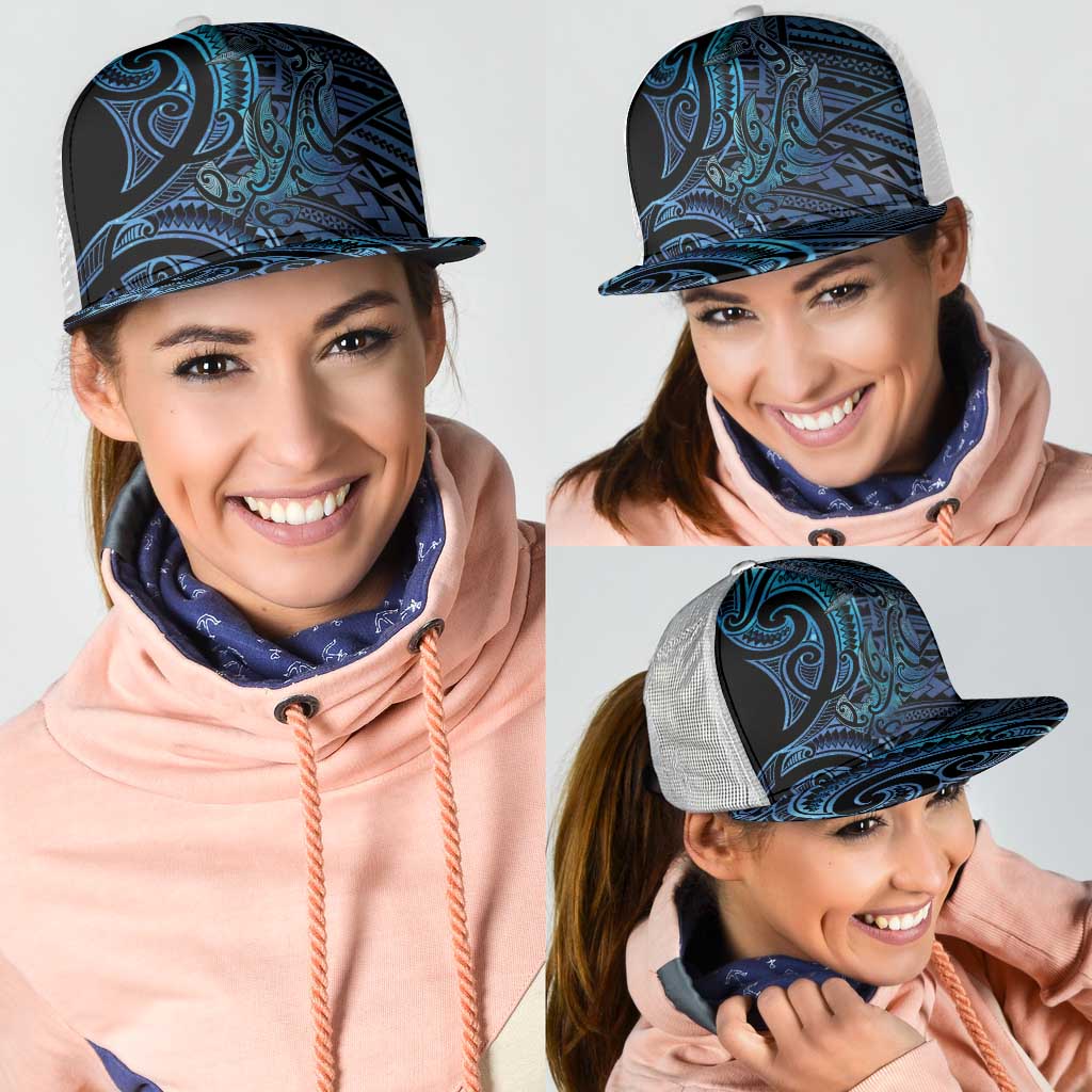 New Zealand Hammerhead Shark Mesh Trucker Cap Maori Haehae Mangopare Galaxy - Polynesian Pride